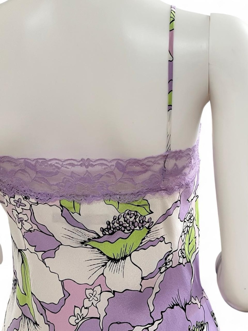 Willi Smith Lavender and Lime Floral Slip Dress - Picture 5 of 8